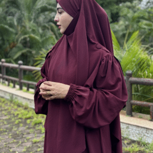 Malikah Abaya (Maroon)