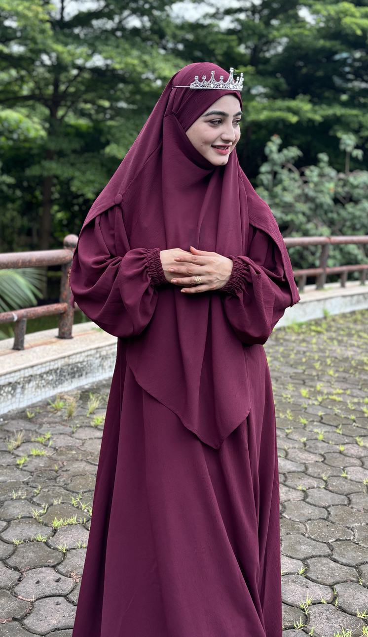 Malikah Abaya (Maroon) - Image 6
