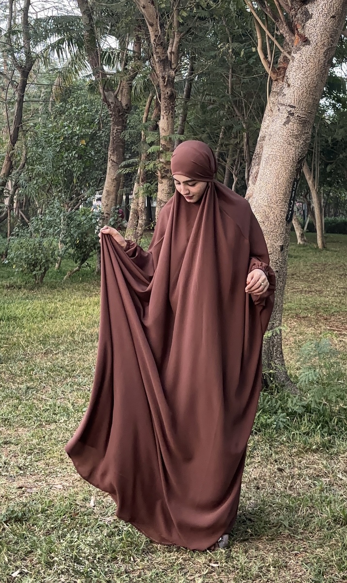 One Piece Jilbab (Brown) - Image 2