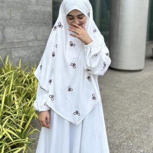 Bow Abaya (White)