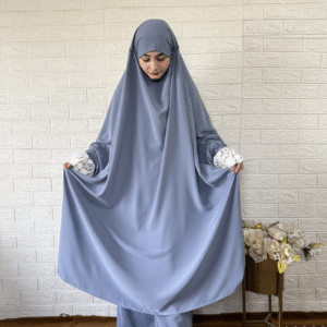 Premium Jilbab with Plazo (Pouder Blue)