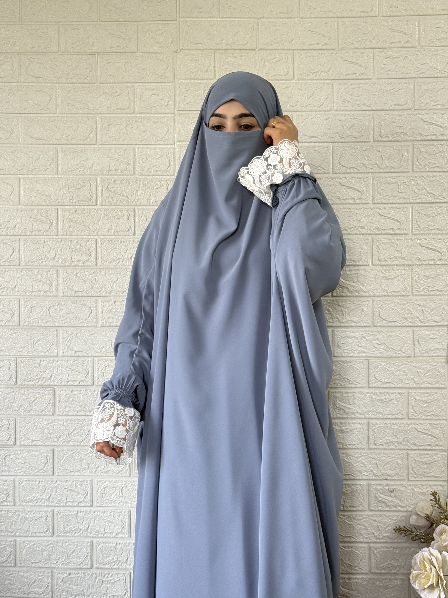 Premium Jilbab with Plazo (Pouder Blue) - Image 2