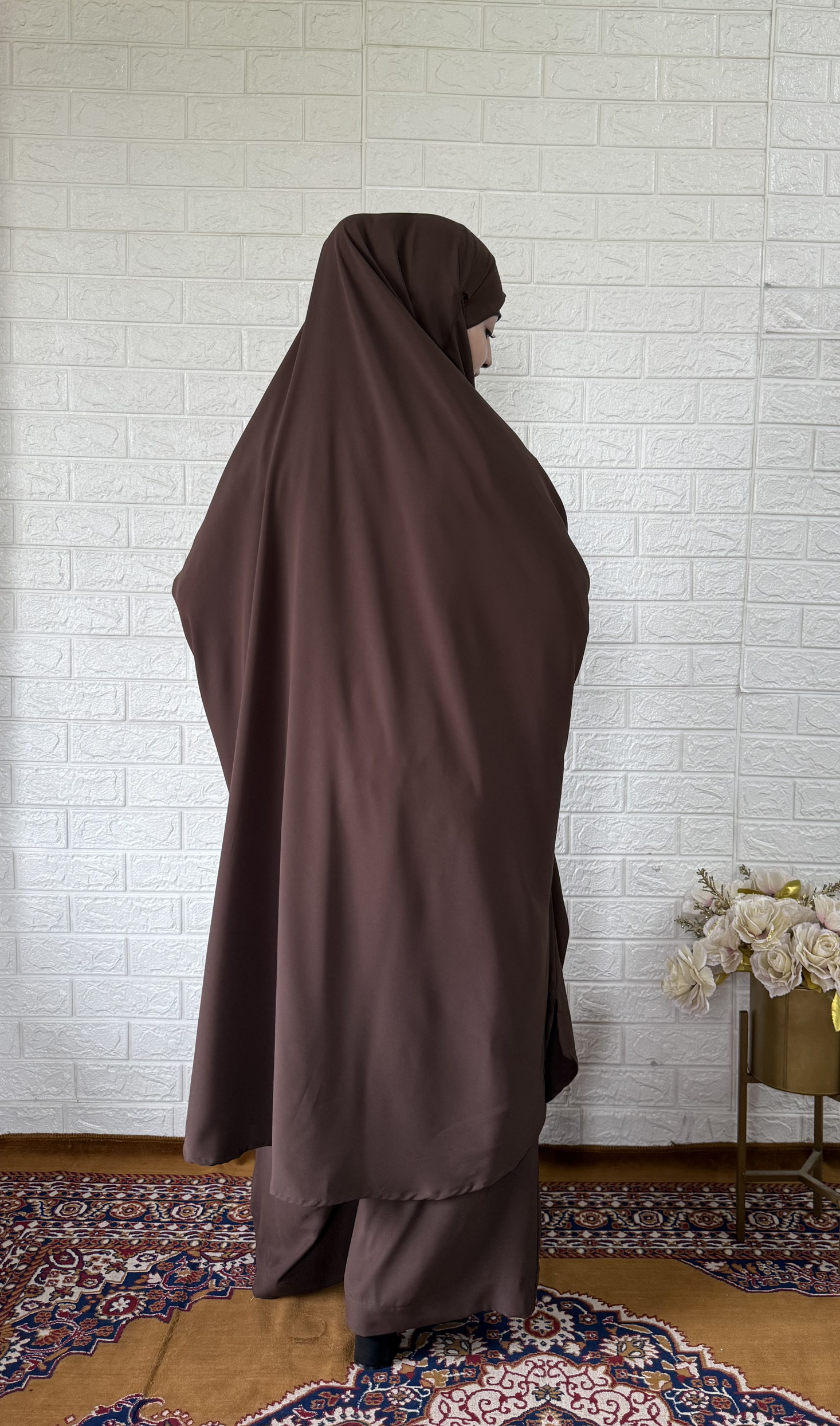 Premium Jilbab with Plazo (Brown) - Image 2