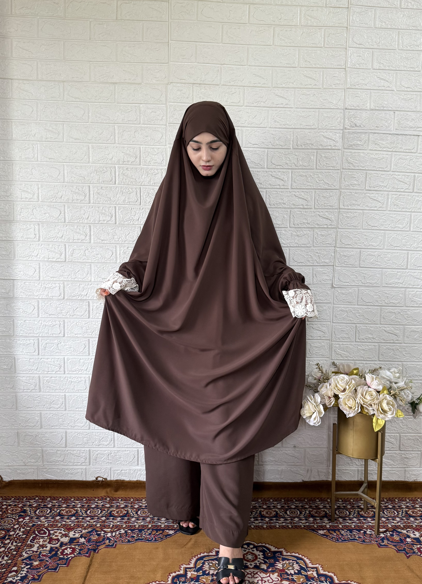 Premium Jilbab with Plazo (Brown)