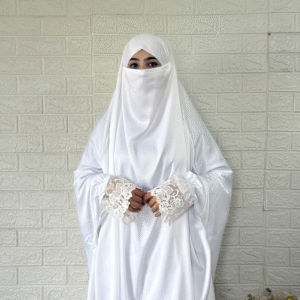 Premium Jilbab with skirt (White)