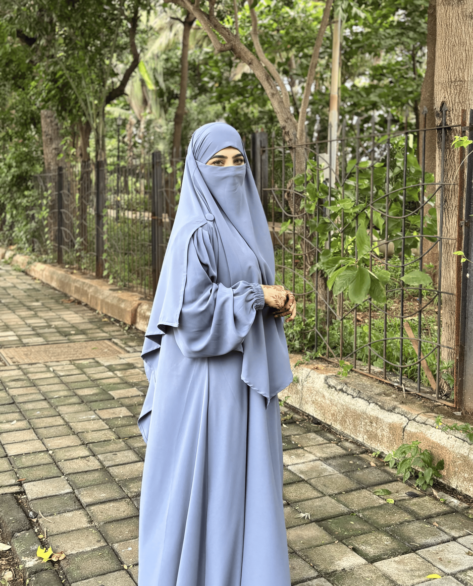 Malikah Abaya (Pouder Blue) - Image 2