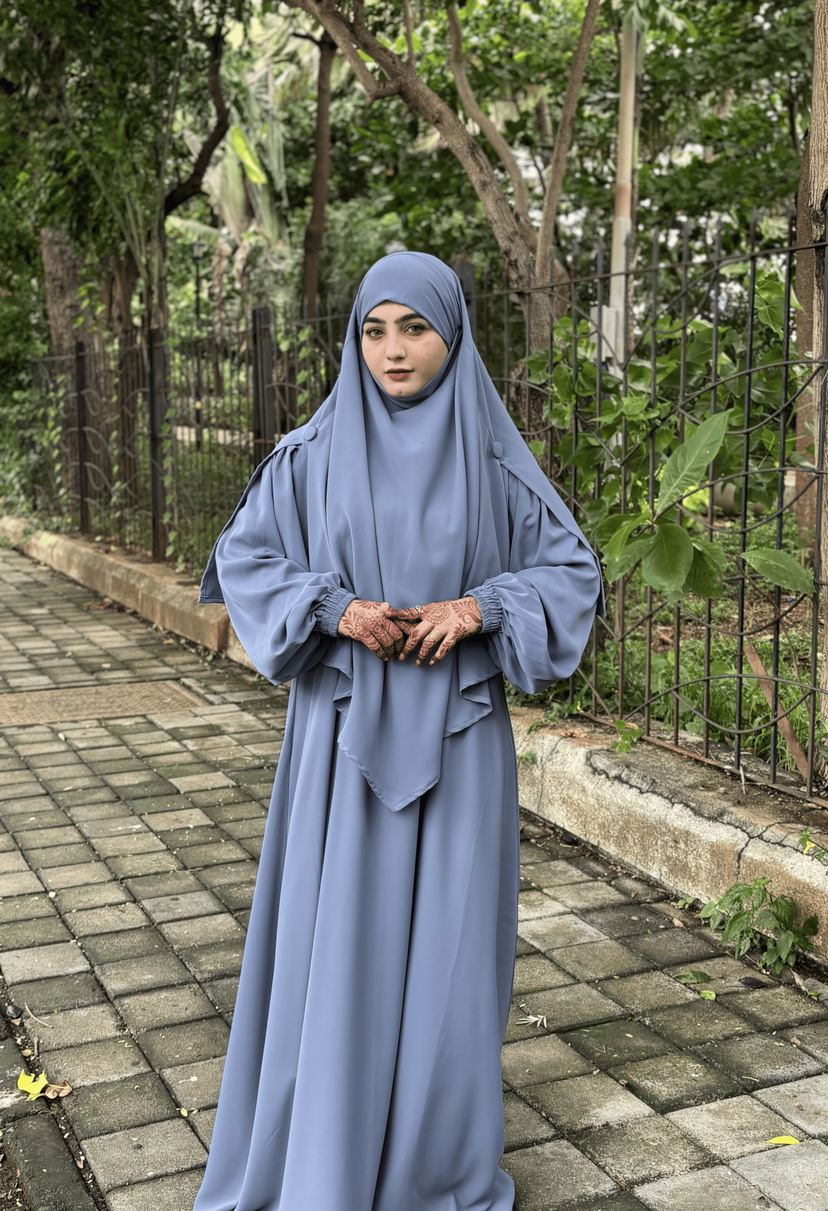 Malikah Abaya (Pouder Blue) - Image 3
