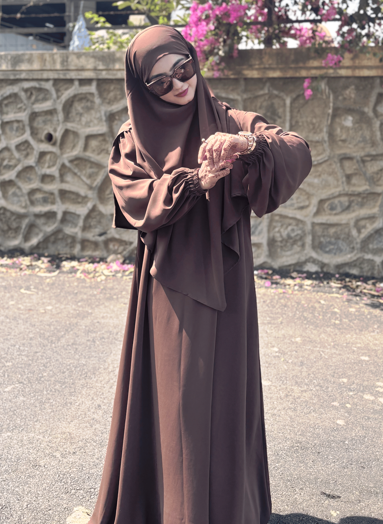 Malikah Abaya (Brown) - Image 3
