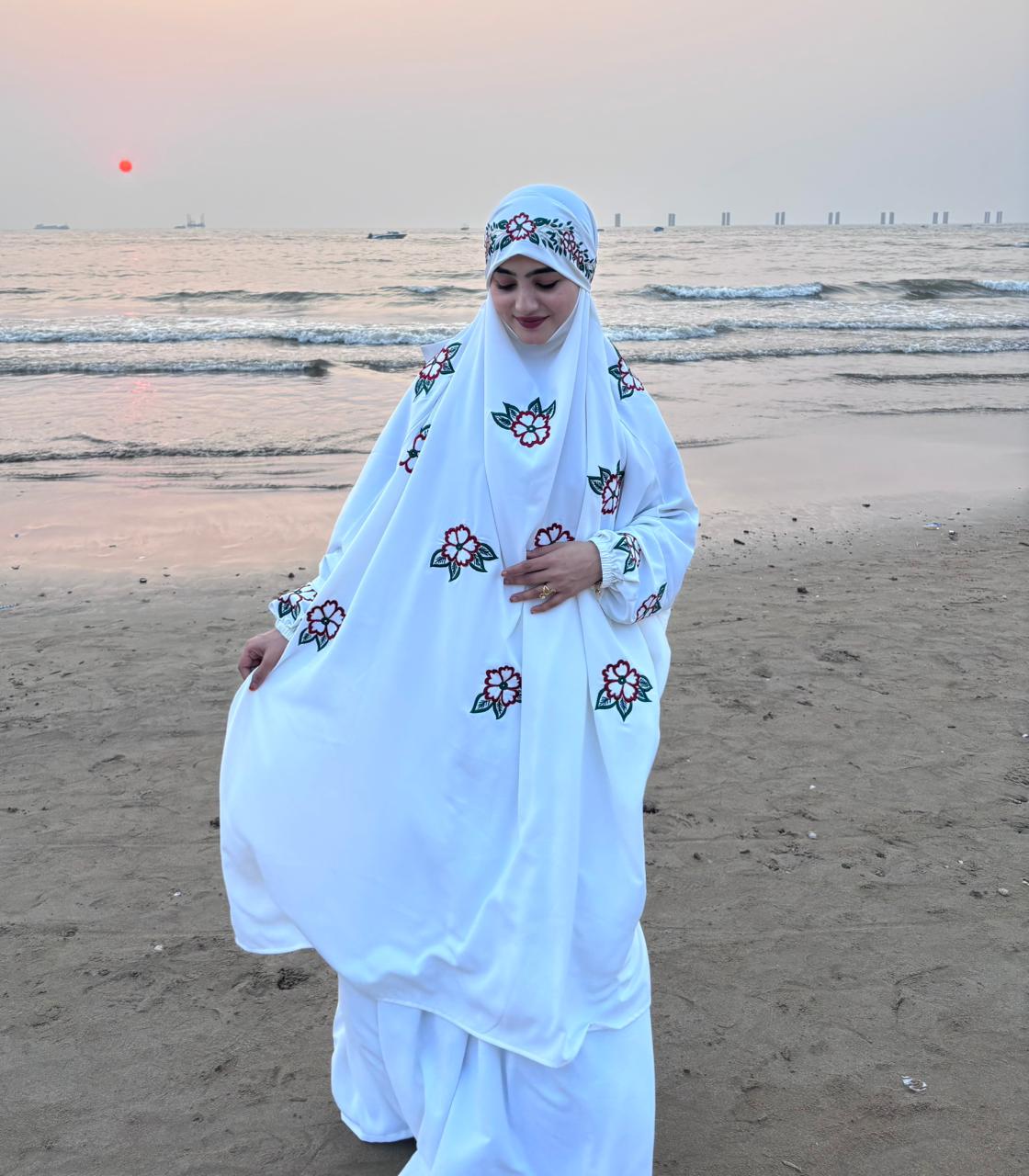 Premium Al Ward Shehwar Jilbab (White)