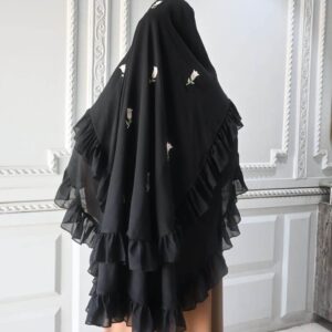 Al Jalilah Khimar (black & beige)